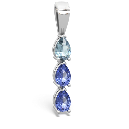 Aquamarine Genuine Aquamarine with Genuine Tanzanite and  Three Stone pendant Pendant