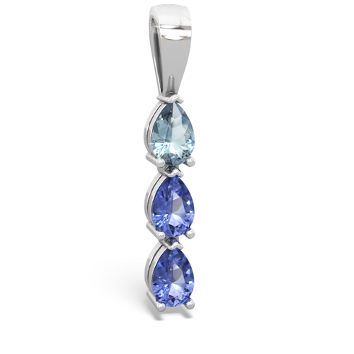 aquamarine-tanzanite three stone pendant