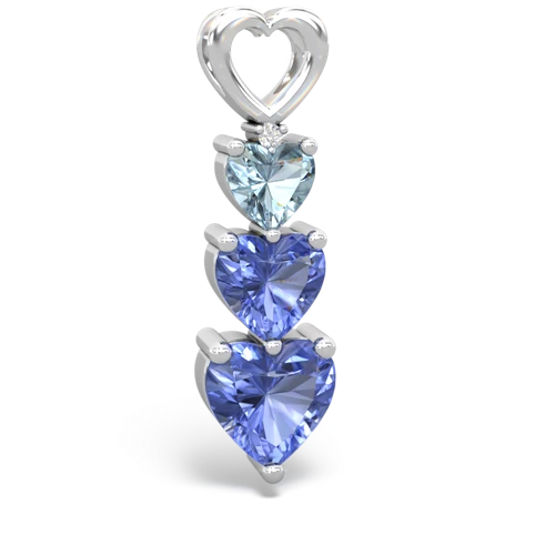 aquamarine-tanzanite three stone pendant