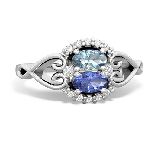 aquamarine-tanzanite antique keepsake ring