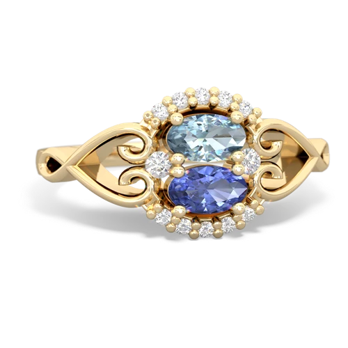 aquamarine-tanzanite antique keepsake ring