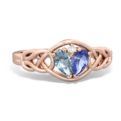 aquamarine-tanzanite celtic knot ring