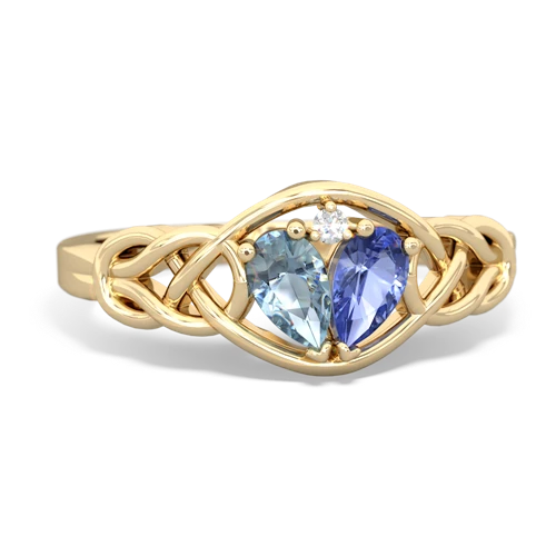 aquamarine-tanzanite celtic knot ring