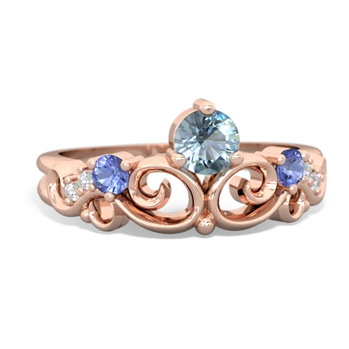 aquamarine-tanzanite crown keepsake ring