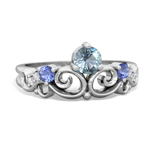 Aquamarine Genuine Aquamarine with Genuine Tanzanite and  Crown Keepsake ring Ring