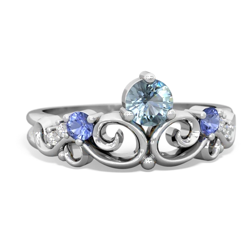 aquamarine-tanzanite crown keepsake ring