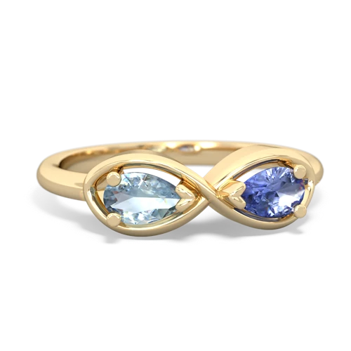 aquamarine-tanzanite infinity ring