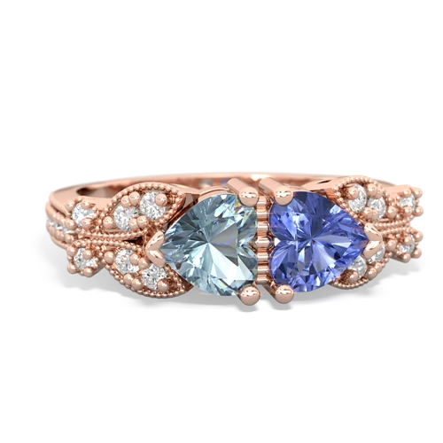 aquamarine-tanzanite keepsake butterfly ring