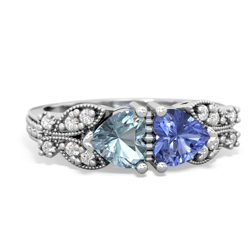 aquamarine-tanzanite keepsake butterfly ring