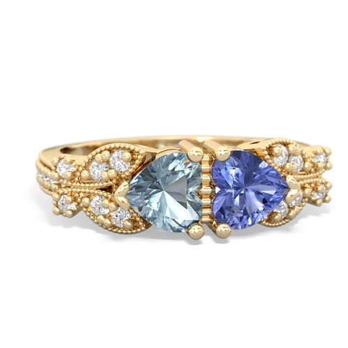 aquamarine-tanzanite keepsake butterfly ring