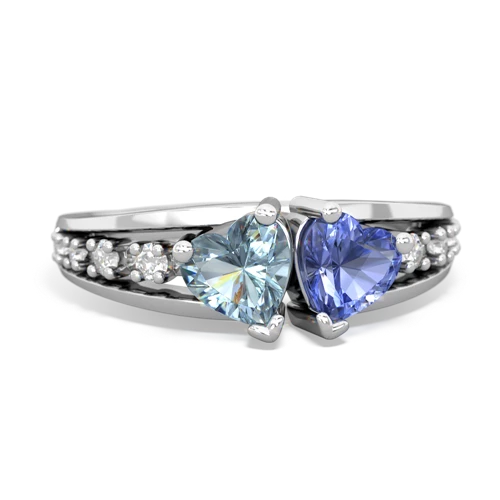 aquamarine-tanzanite modern ring