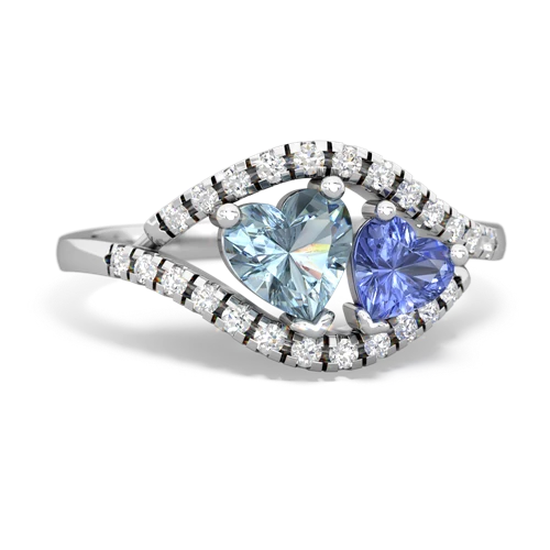 aquamarine-tanzanite mother child ring