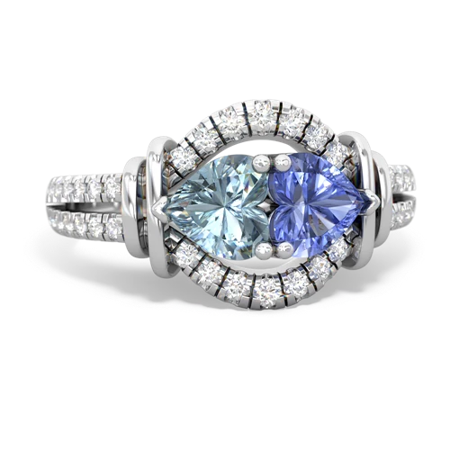 aquamarine-tanzanite pave keepsake ring