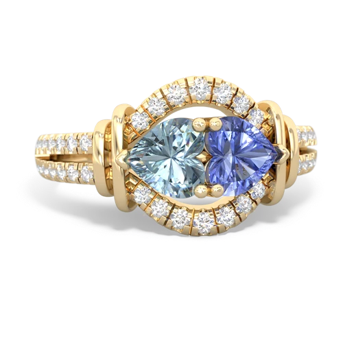 aquamarine-tanzanite pave keepsake ring