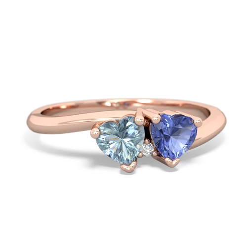 aquamarine-tanzanite sweethearts promise ring