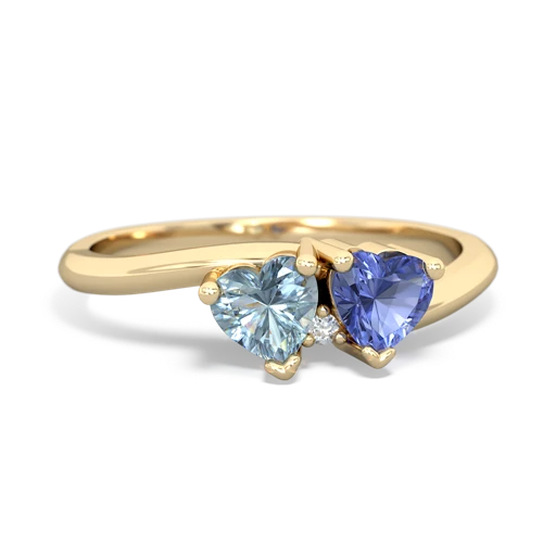 aquamarine-tanzanite sweethearts promise ring