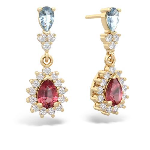 aquamarine-tourmaline dangle earrings