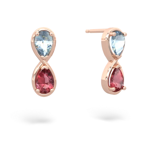 aquamarine-tourmaline infinity earrings