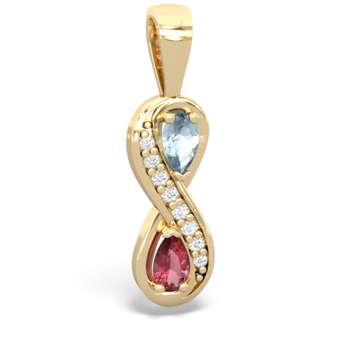 aquamarine-tourmaline keepsake infinity pendant