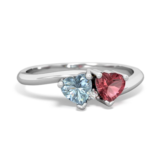 aquamarine-tourmaline sweethearts promise ring