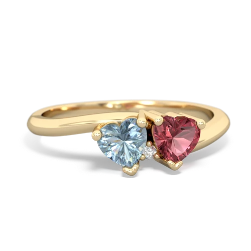 aquamarine-tourmaline sweethearts promise ring