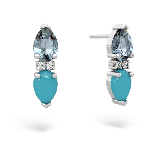 aquamarine-turquoise bowtie earrings