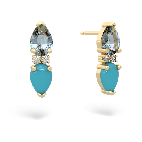 aquamarine-turquoise bowtie earrings
