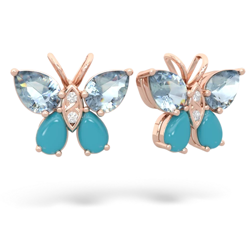 aquamarine-turquoise butterfly earrings