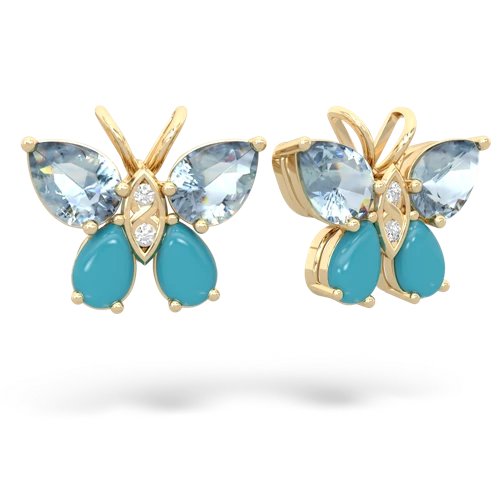 aquamarine-turquoise butterfly earrings