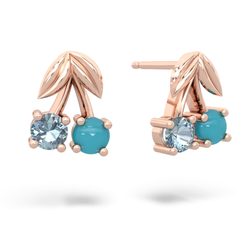 aquamarine-turquoise cherries earrings