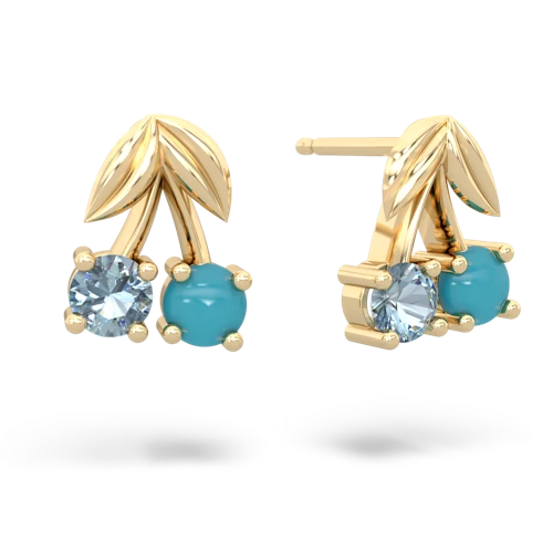 aquamarine-turquoise cherries earrings