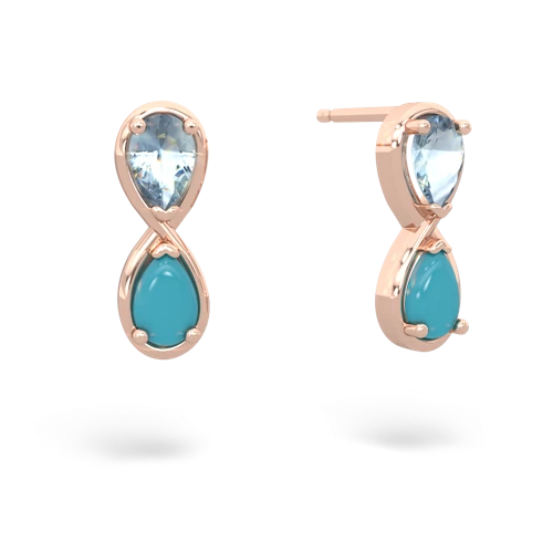 aquamarine-turquoise infinity earrings