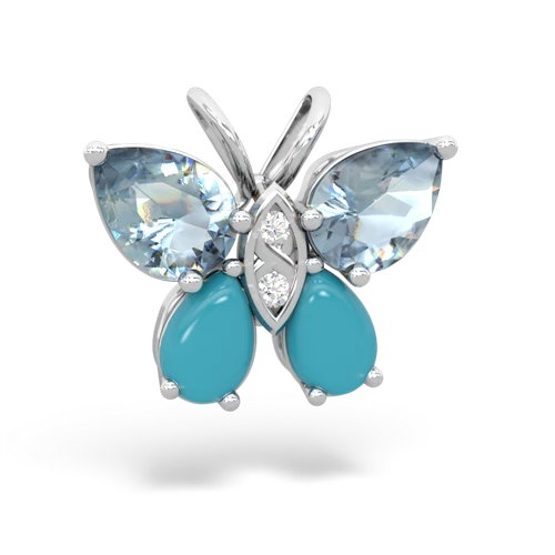 aquamarine-turquoise butterfly pendant