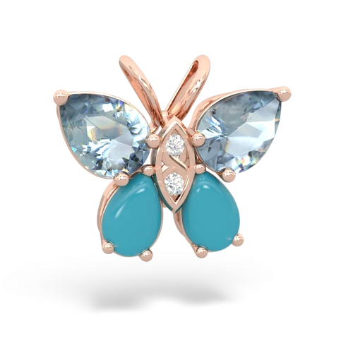 aquamarine-turquoise butterfly pendant