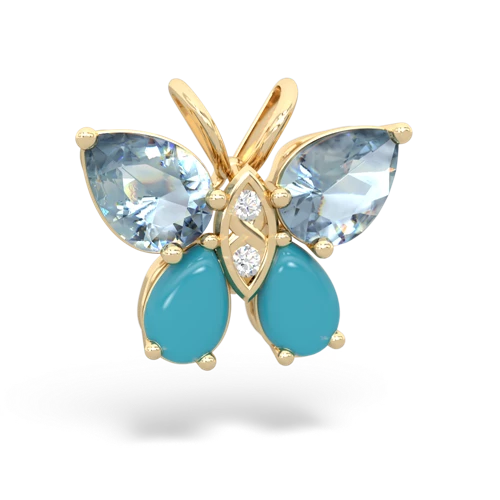 aquamarine-turquoise butterfly pendant