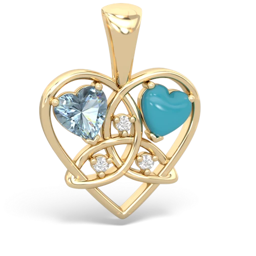 aquamarine-turquoise celtic heart pendant
