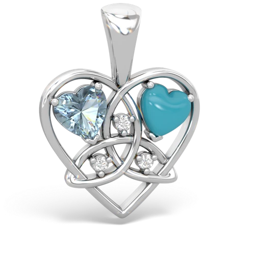 aquamarine-turquoise celtic heart pendant