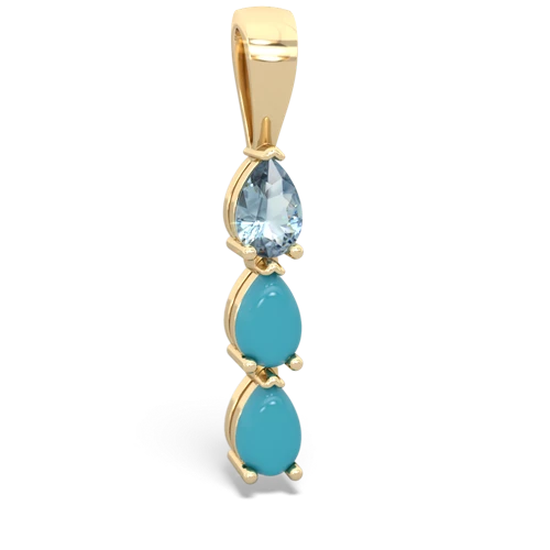aquamarine-turquoise three stone pendant