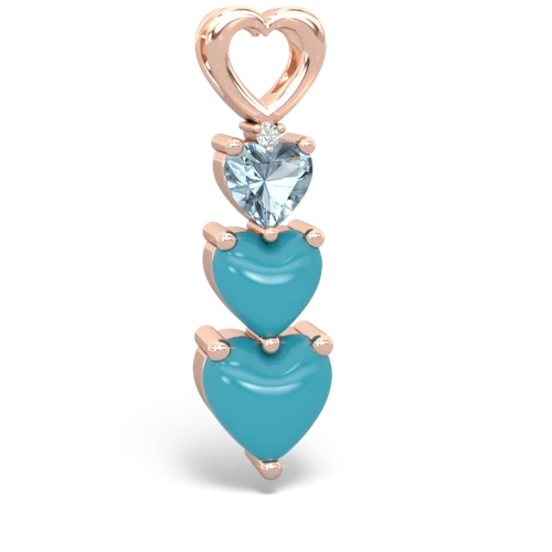 aquamarine-turquoise three stone pendant
