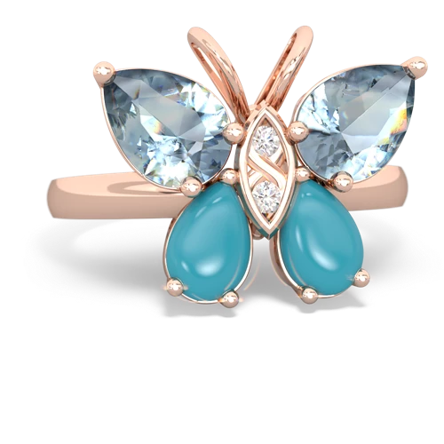 aquamarine-turquoise butterfly ring