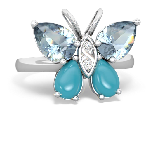 aquamarine-turquoise butterfly ring