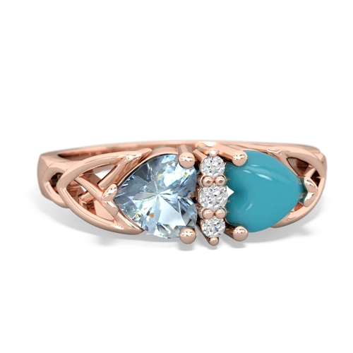 aquamarine-turquoise celtic ring