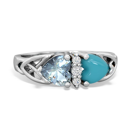 aquamarine-turquoise celtic ring