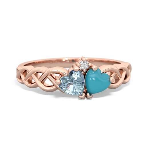 aquamarine-turquoise celtic braid ring