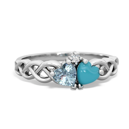 aquamarine-turquoise celtic braid ring