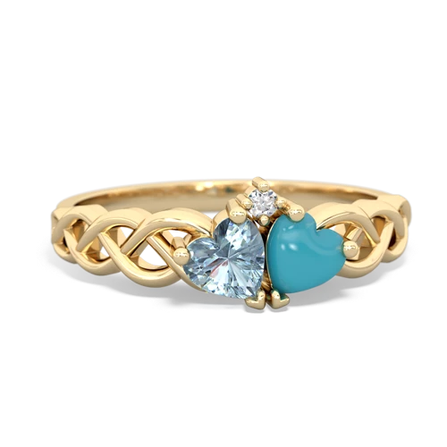 aquamarine-turquoise celtic braid ring