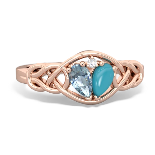 aquamarine-turquoise celtic knot ring