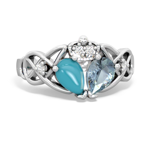 aquamarine-turquoise claddagh ring