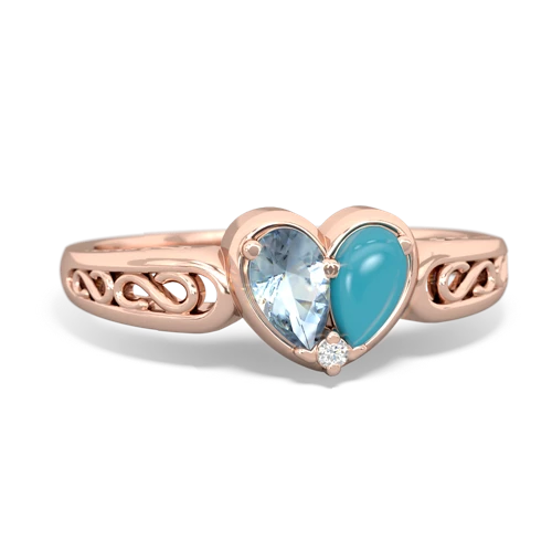 aquamarine-turquoise filligree ring