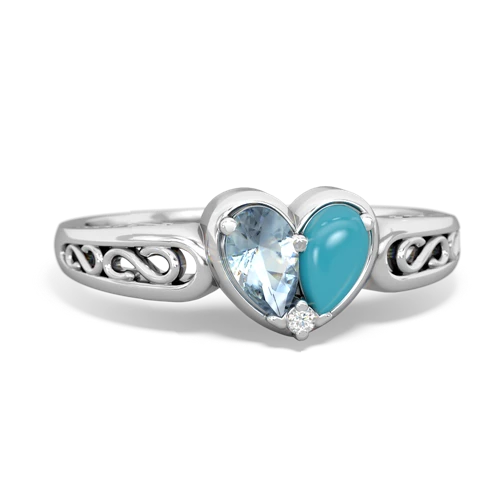 aquamarine-turquoise filligree ring